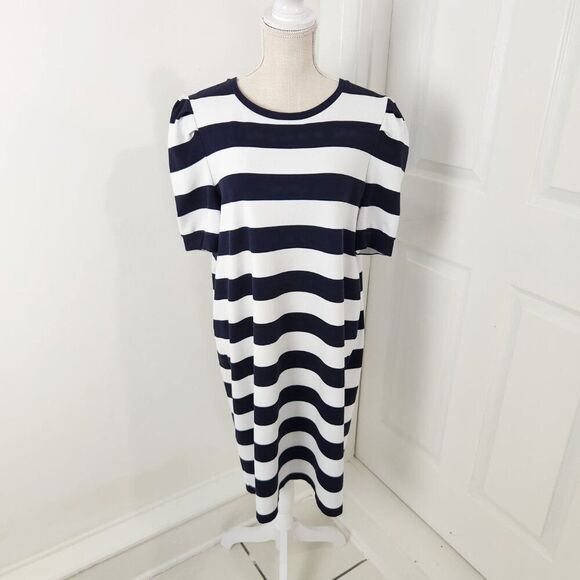 Lauren Ralph Lauren Dress Womens 1X Blue White Striped Coastal Vacation Resort - Picture 15 of 15